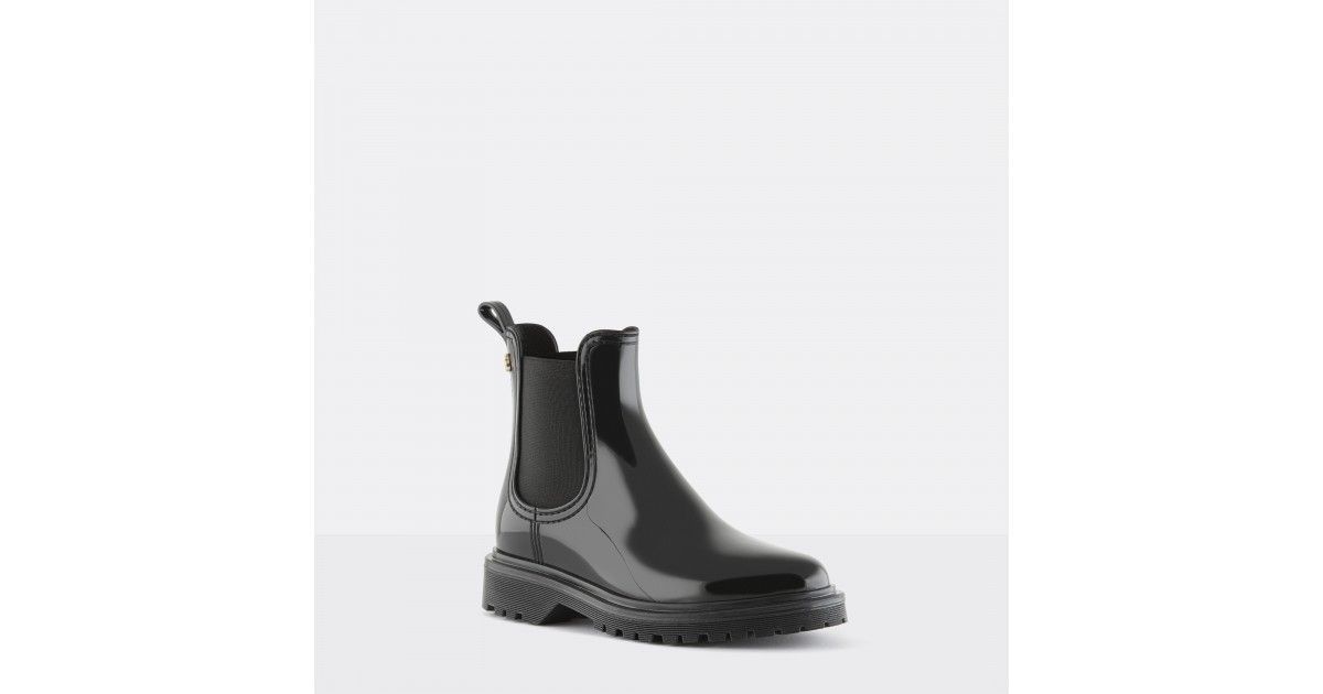 Lemon Jelly | Black Platform Rain Boots Jelly Shoes BLOCK 05